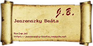 Jeszenszky Beáta névjegykártya