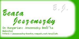 beata jeszenszky business card